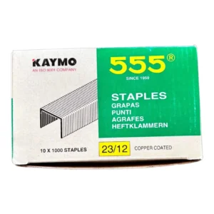 Kaymo 555 Copper Coated Stapler Pins - 23/12 Size (Pack of 10 Boxes, 1000 Pins per Box)