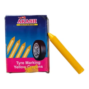 tyre marking yellow crayons